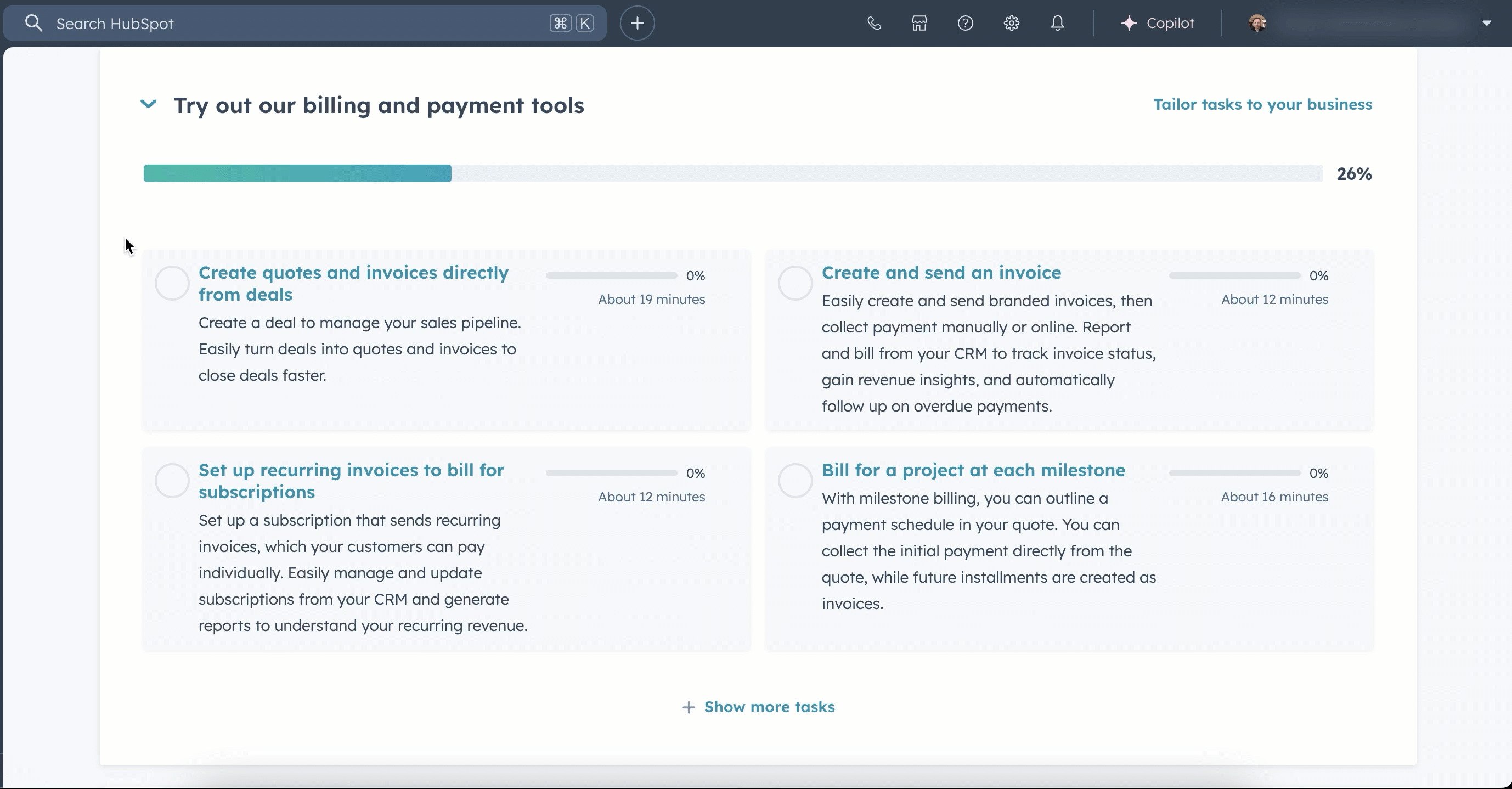 commerce-hub-tasks-setup